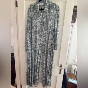 NWT Banana Republic maxi long printed ikat dress coverup beach chic size XL/XXL.